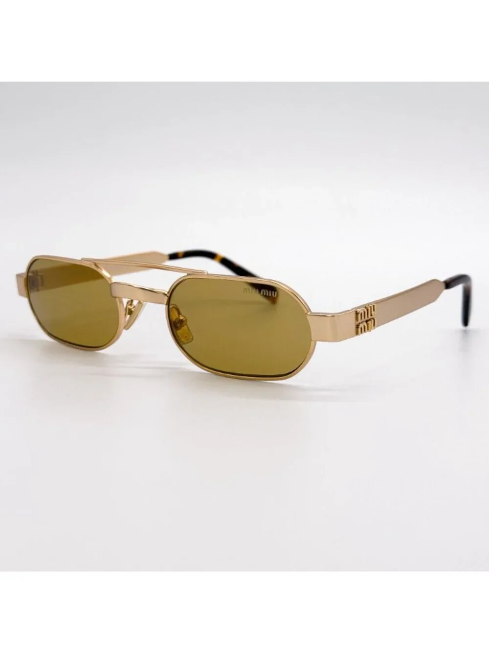 New Miu Miu MUB52S 22M10Y Gold Yellow Women Sunglasses SMU B52